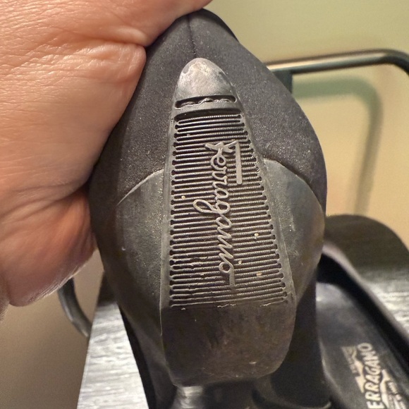 Salvatore Ferragamo Jet Black NELLA Nylon Wedge Loafer Size 10 - Picture 10 of 14